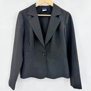 Star City Y2K Classic Black 1 Button Closure Work Career Blazer Size Medium